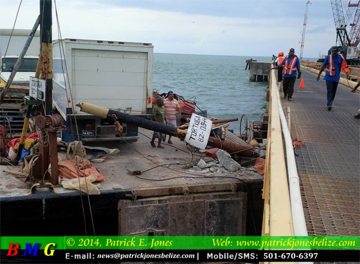 Damage from the barge ramming the pier