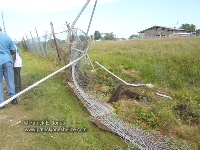 Damaged MOW compound fence (Punta Gorda)