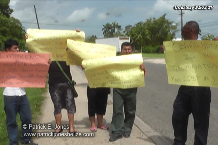 Protestors in Belmopan