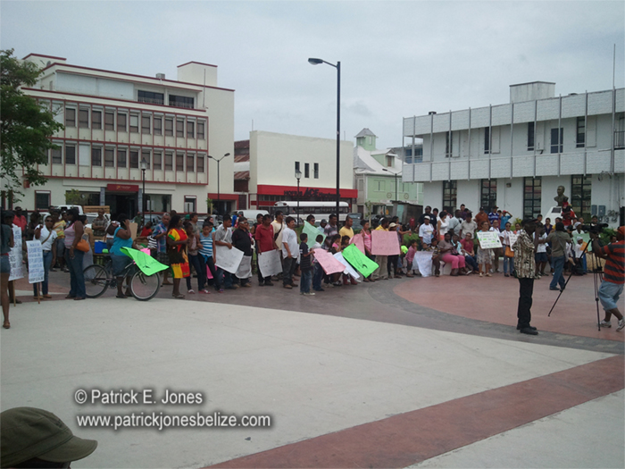 Demonstration held at Battlefield Park (Belize City)