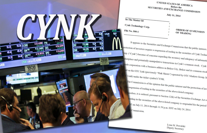 SEC suspends CYNK trading