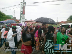 Garifuna parade to the church