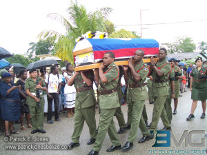 Soldiers carry Paul Nabor's casket. 