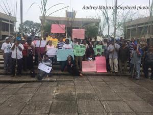 Demonstrators in Belmopan